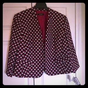 Nine West patterned blazer 3/4 sleeve.